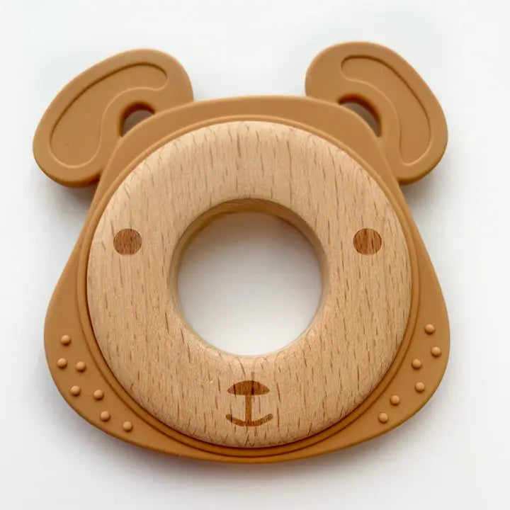 PUPPY SILICONE/WOOD TEETHER