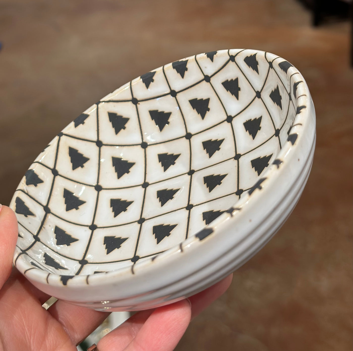STONEWARE BOWL W/ TREE PATTERN
