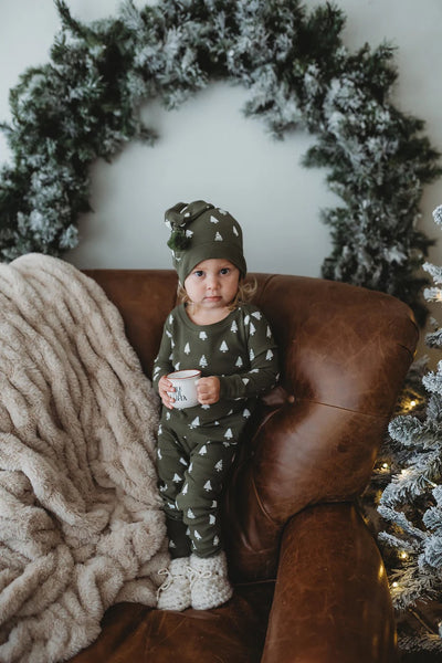 ORGANIC FROSTY PINE PJ & CAP SET