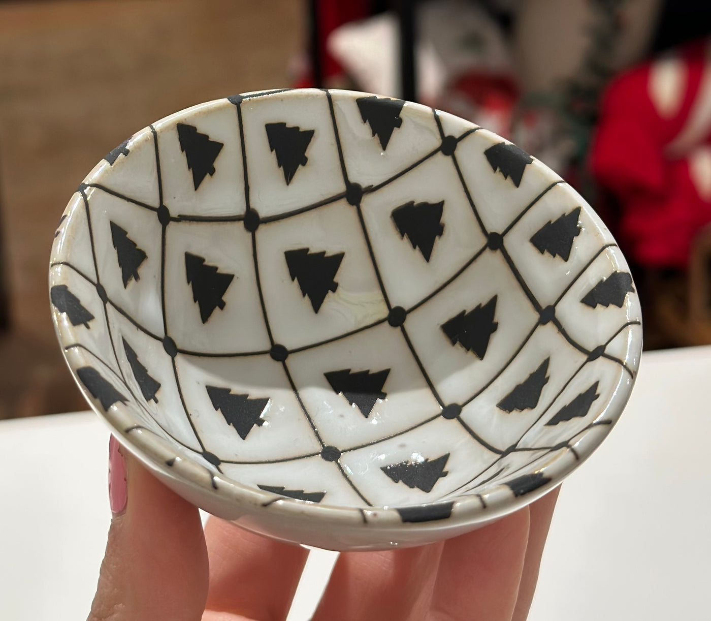 STONEWARE DISH W/ TREE PATTERN
