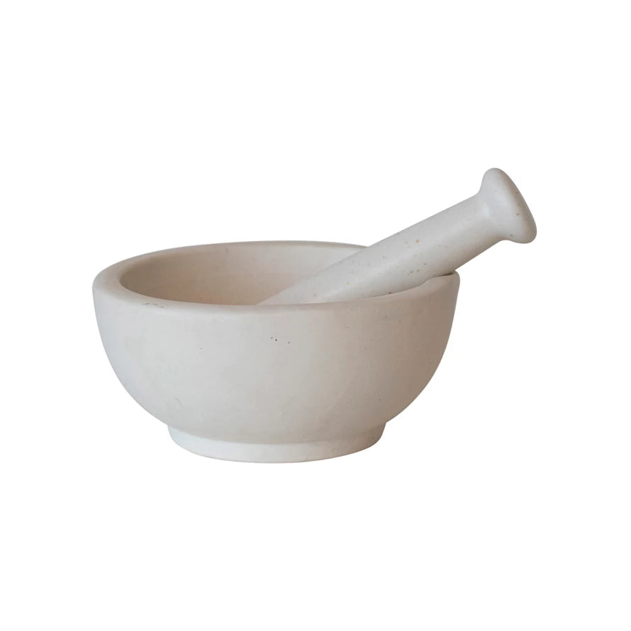 STONEWARE MORTAR & PESTLE