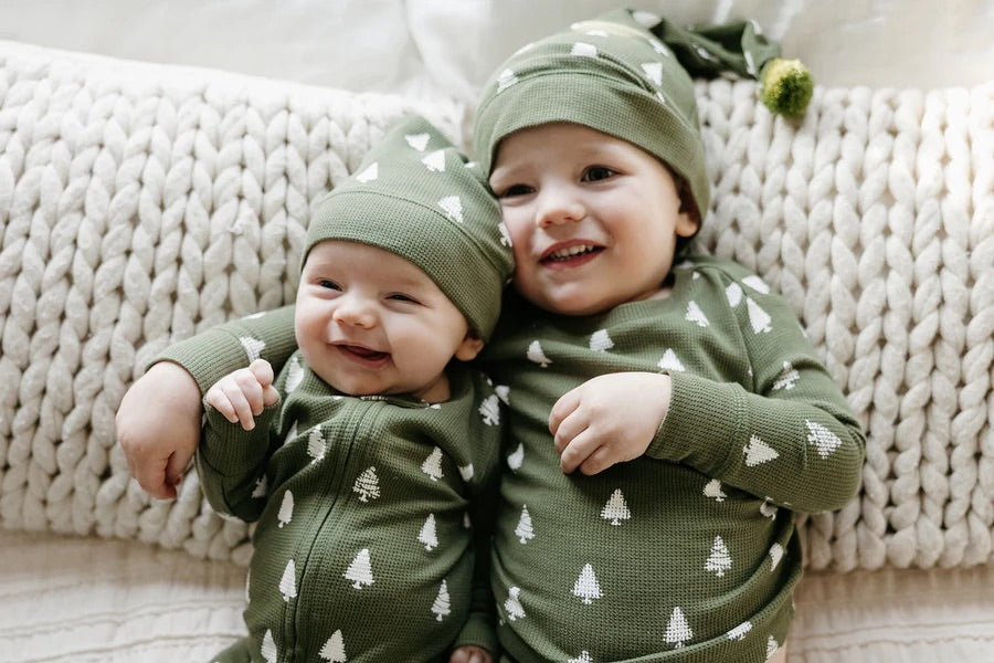 ORGANIC FROSTY PINE FOOTIE & CAP