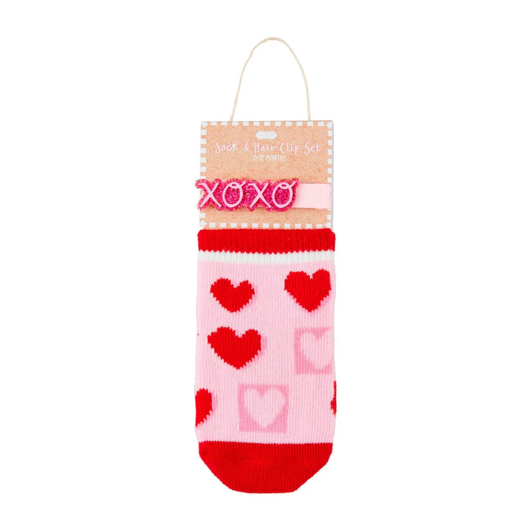 XOXO SOCK HAIR CLIP SET