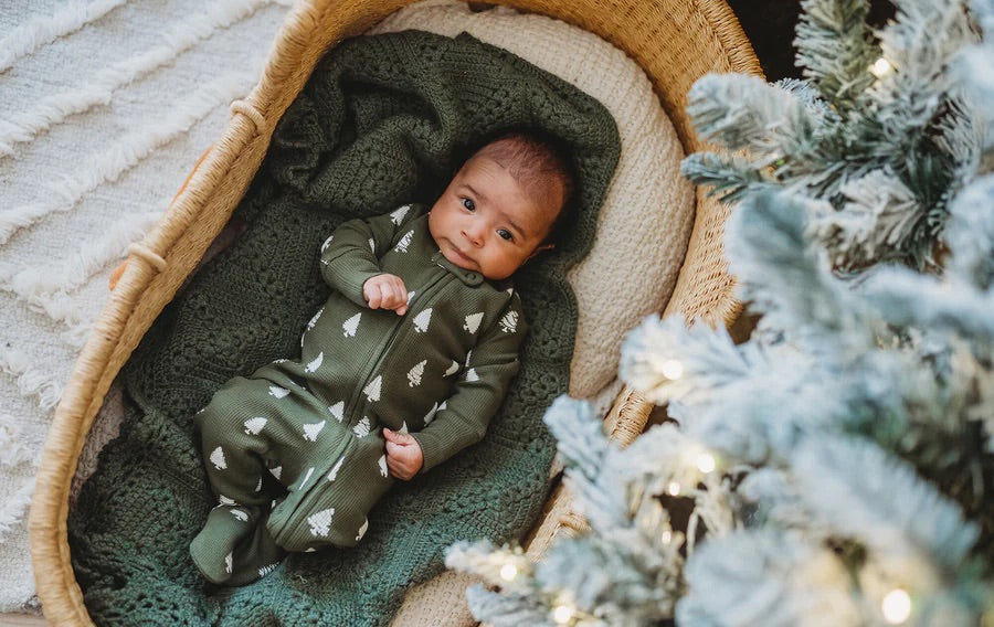 ORGANIC FROSTY PINE FOOTIE & CAP