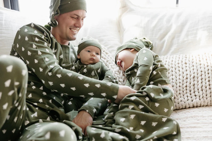 ORGANIC FROSTY PINE FOOTIE & CAP