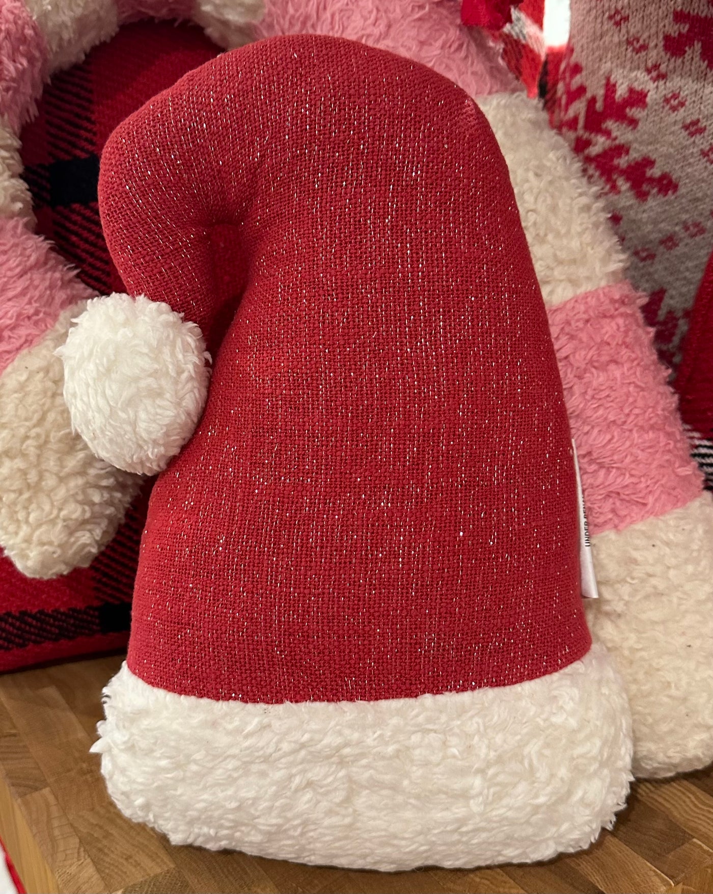 WOVEN SANTA HAT PILLOW