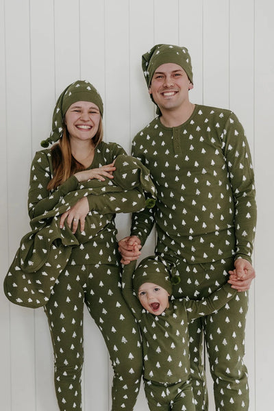 ORGANIC FROSTY PINE FOOTIE & CAP