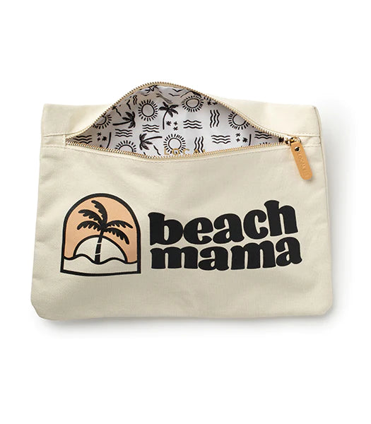 BEACH MAMA CANVAS TRAVELER BAG