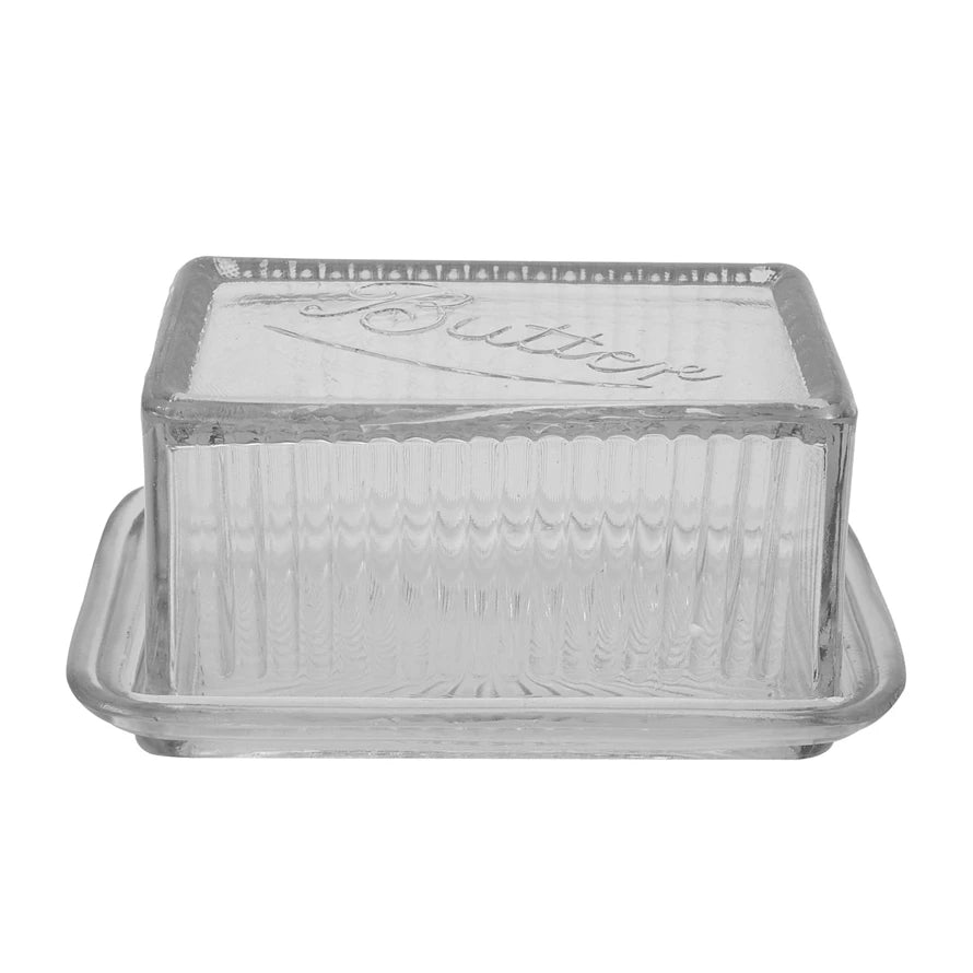 PRESSED GLASS BUTTER DISH