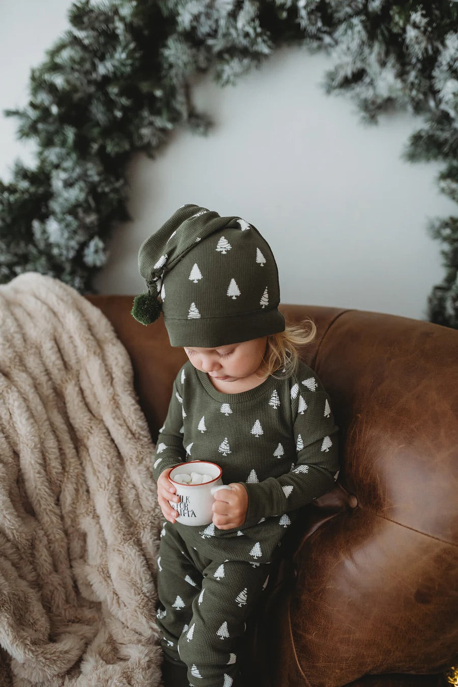 ORGANIC FROSTY PINE PJ & CAP SET