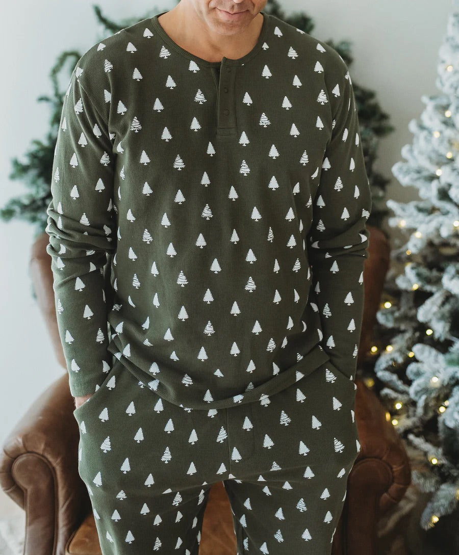 ORGANIC FROSTY PINE MEN'S PJ & CAP SET
