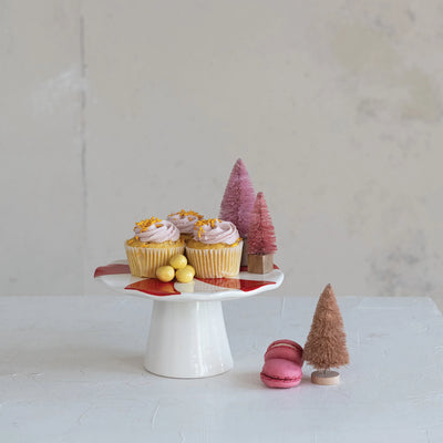 HAND-PAINTED PEPPERMINT CANDY PEDESTAL