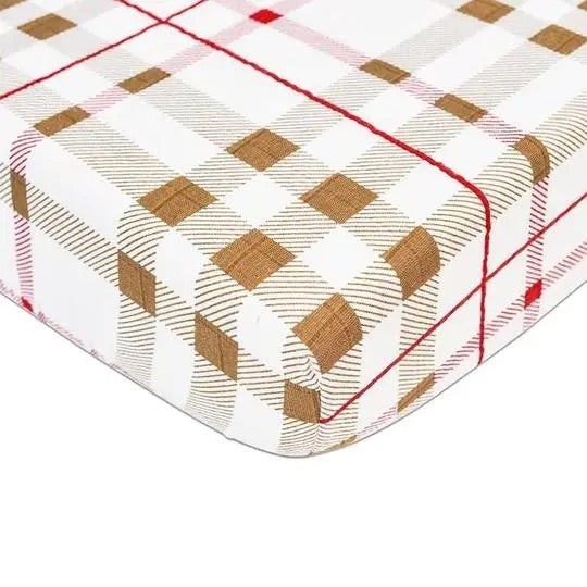 PLAID COTTON CRIB SHEET
