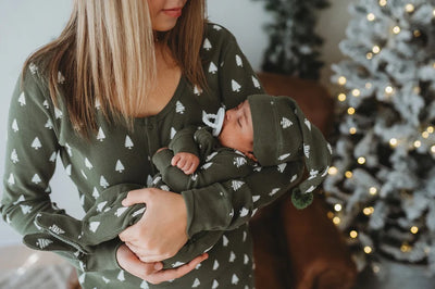 ORGANIC FROSTY PINE FOOTIE & CAP