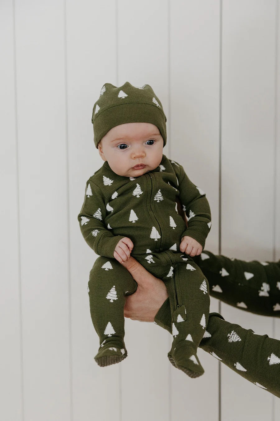 ORGANIC FROSTY PINE FOOTIE & CAP