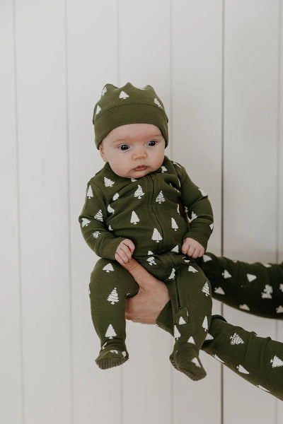 ORGANIC FROSTY PINE FOOTIE & CAP
