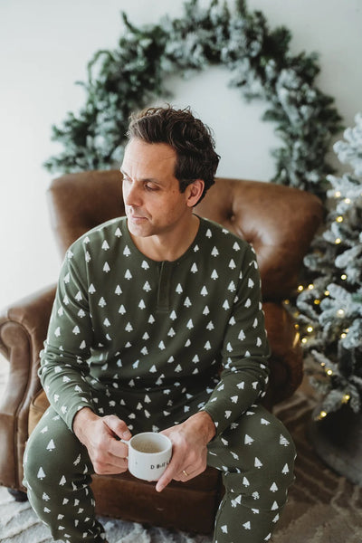 ORGANIC FROSTY PINE MEN'S PJ & CAP SET