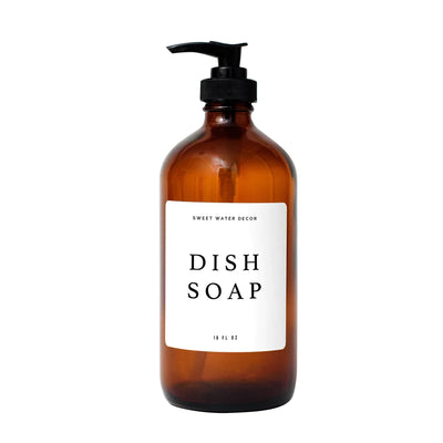 16OZ AMBER GLASS DISH SOAP