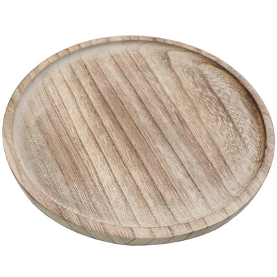 LARGE RUSTIC ROUND WOOD TRAY