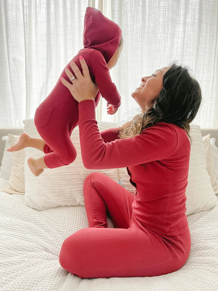 ORGANIC CRIMSON THERMAL WOMEN SET