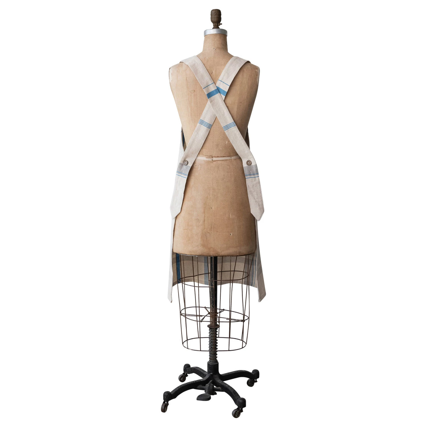 WOVEN COTTON PLAID APRON