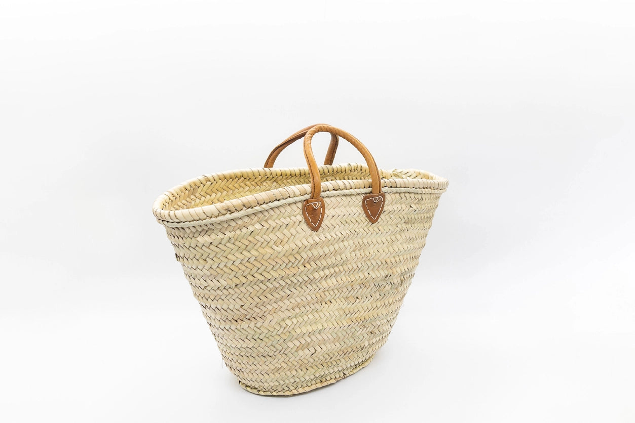 FRENCH BASKET TOTE WITH DARK LEATHER