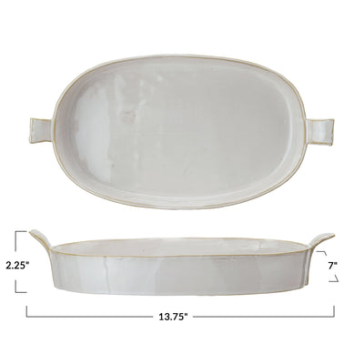 1-1/2 QUART STONEWARE BAKER WITH HANDLES