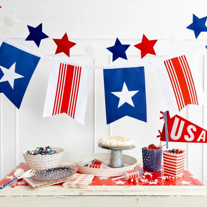 OVERSIZED OUTDOOR FABRIC FLAG PENNANT BANNER