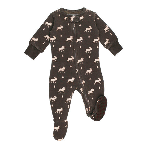 ORGANIC COZY BARK MOOSE FOOTIE