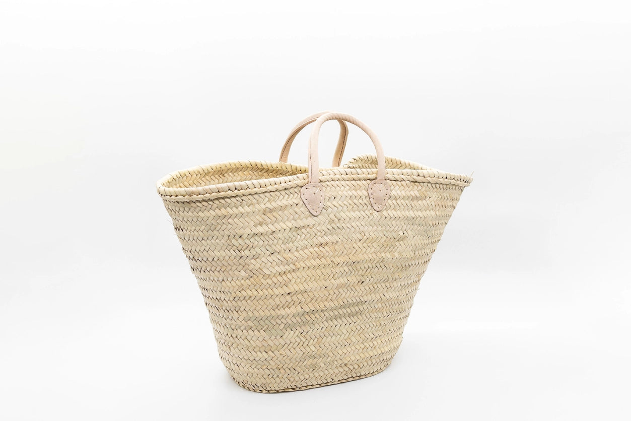 FRENCH BASKET TOTE WITH LIGHT LEATHER