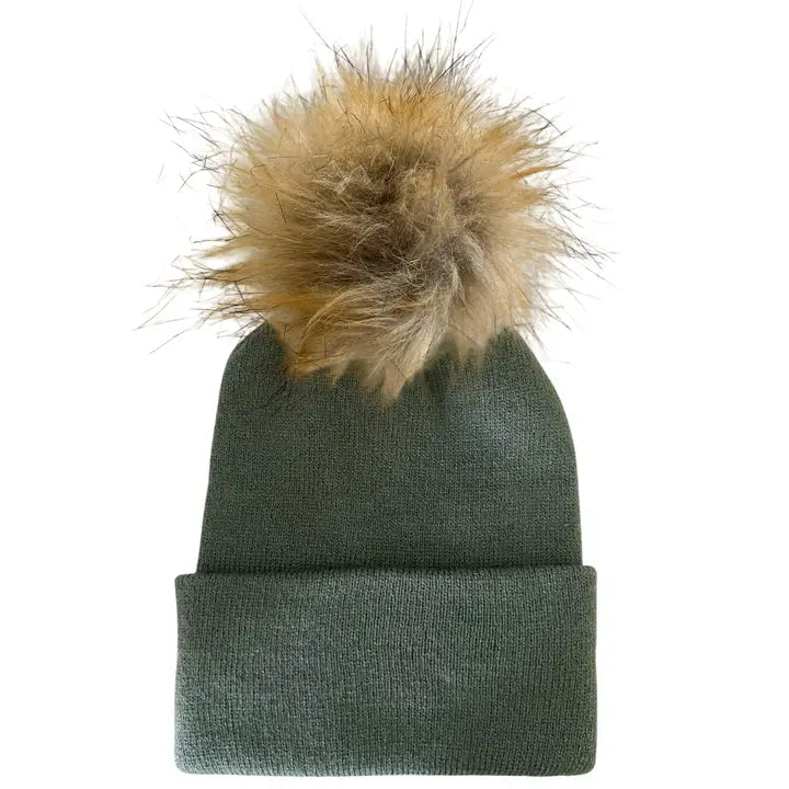 BABY'S FIRST FUR POM BEANIE