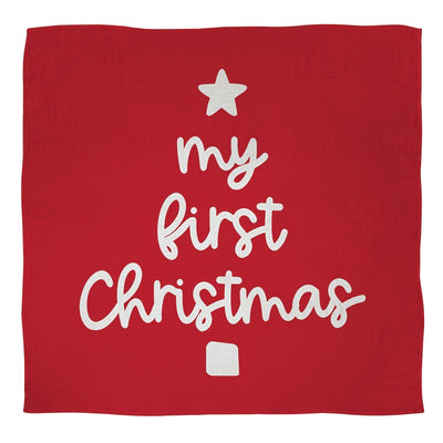 MY FIRST CHRISTMAS SWADDLE + BEAR RATTLE