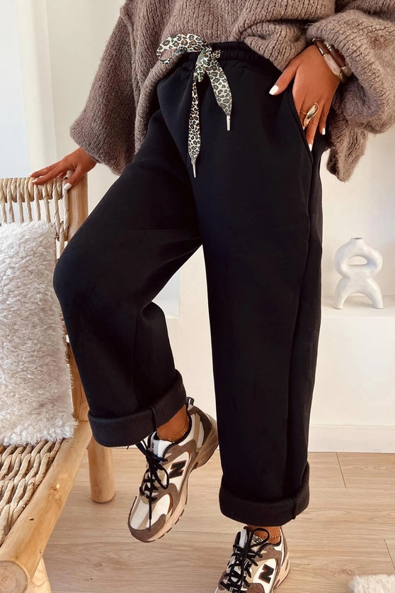 BLACK FLEECE LINED PANTS