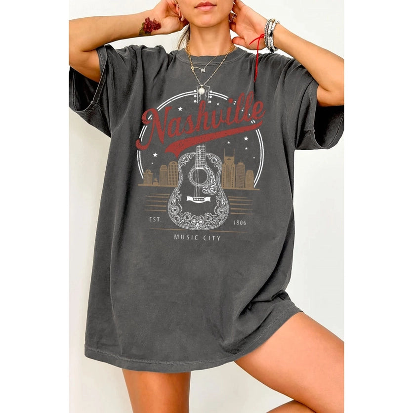 MINERAL BLACK NASHVILLE OVERSIZED GRAPHIC TEE