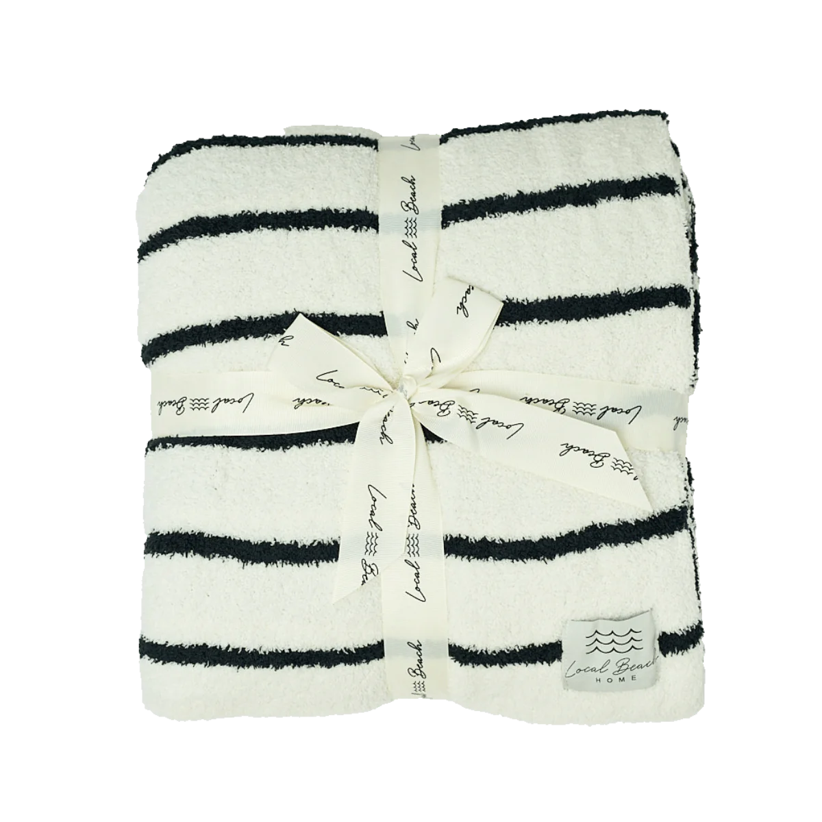BLACK STRIPED LUXE BLANKET