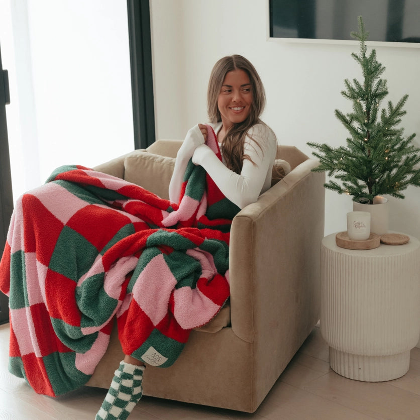 MIXED CHECKER LUXE BLANKET