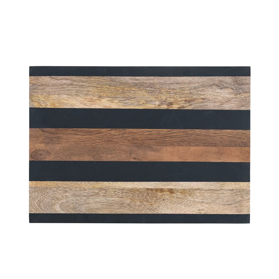 MANGO WOOD BOARD WITH STRIPES