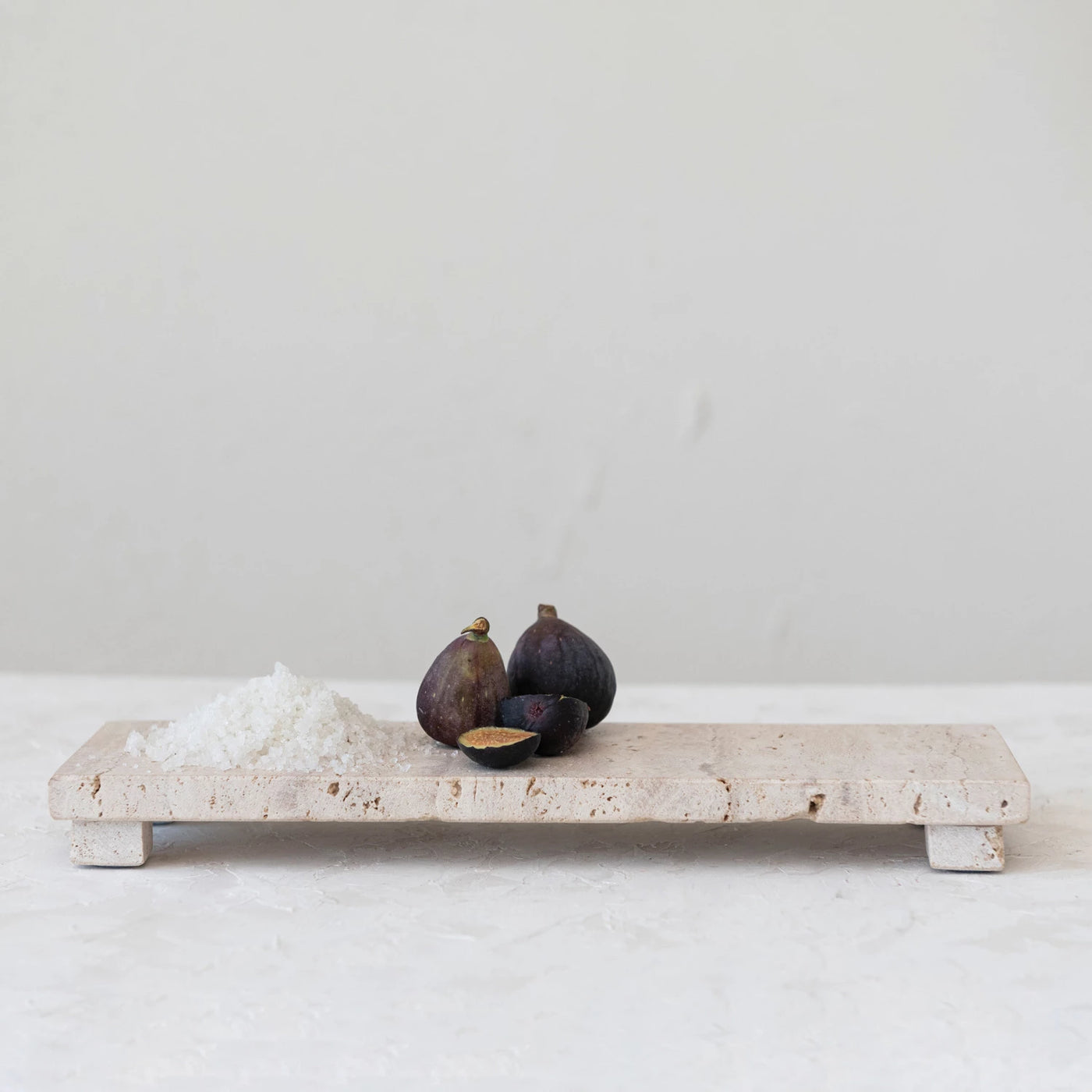 TRAVERTINE FOOTED SERVING BOARD