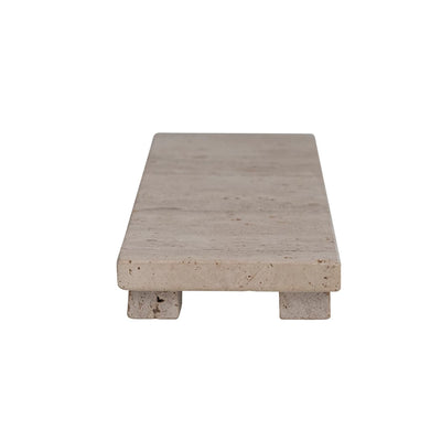 TRAVERTINE FOOTED SERVING BOARD