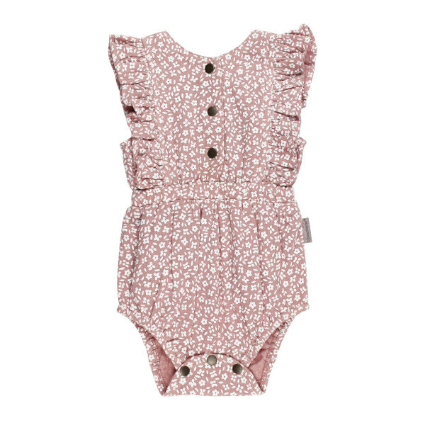 ORGANIC MUSLIN TAFFY FLORAL BODYSUIT