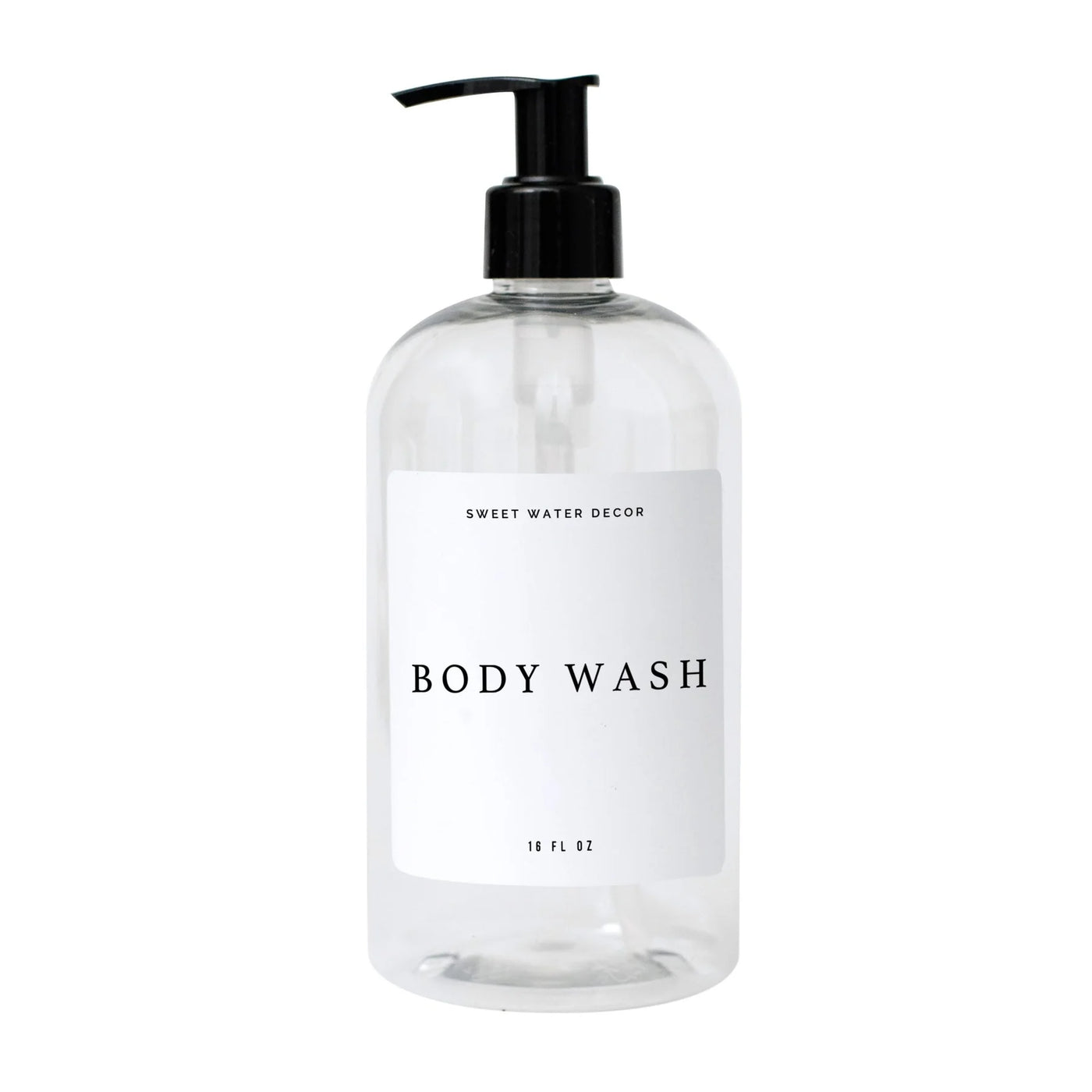 CLEAR PLACSTIC BODY WASH - 16OZ