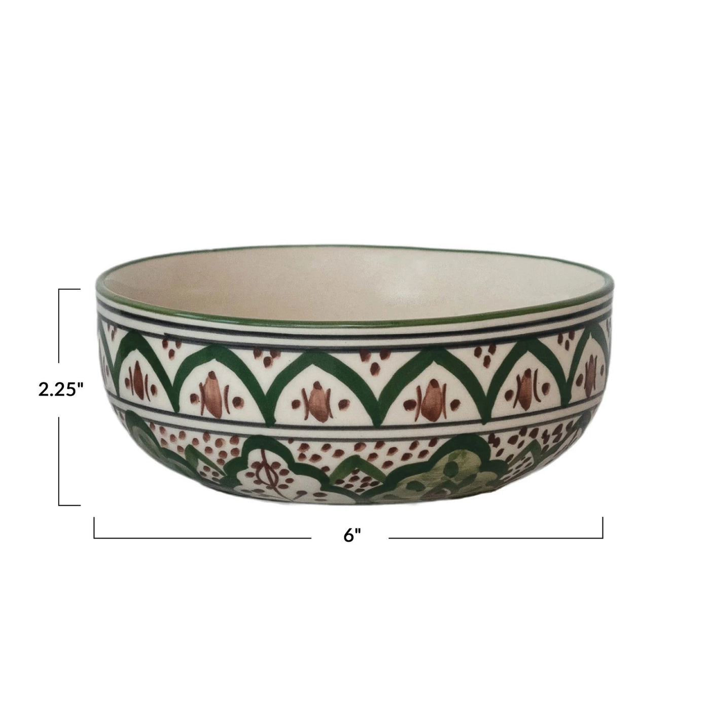 HAND-PAINTED STONEWARE BOWL