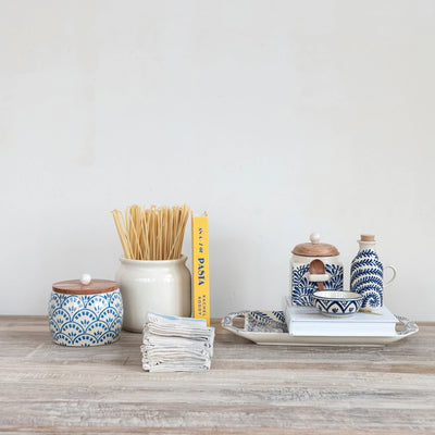 HAND-PAINTED STONEWARE BOWL