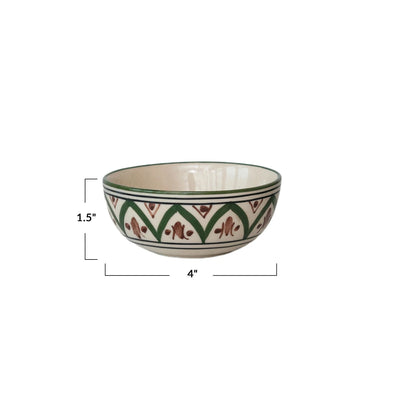SMALL HAND-PAINTED STONEWARE BOWL