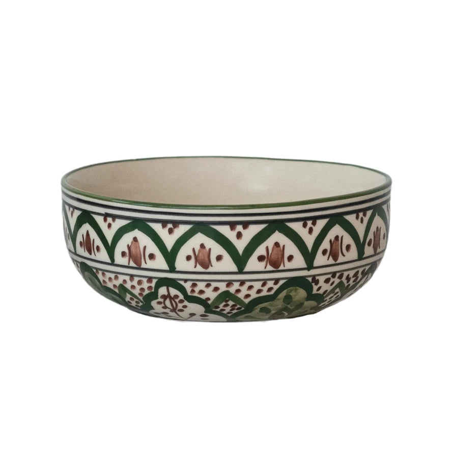 HAND-PAINTED STONEWARE BOWL