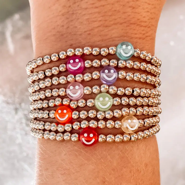 HOT PINK SMILEY BRACELET