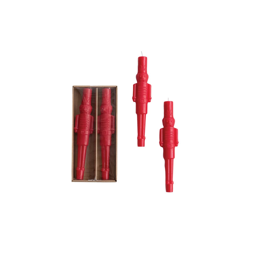 UNSCENTED NUTCRACKER SHAPED TAPER CANDLES