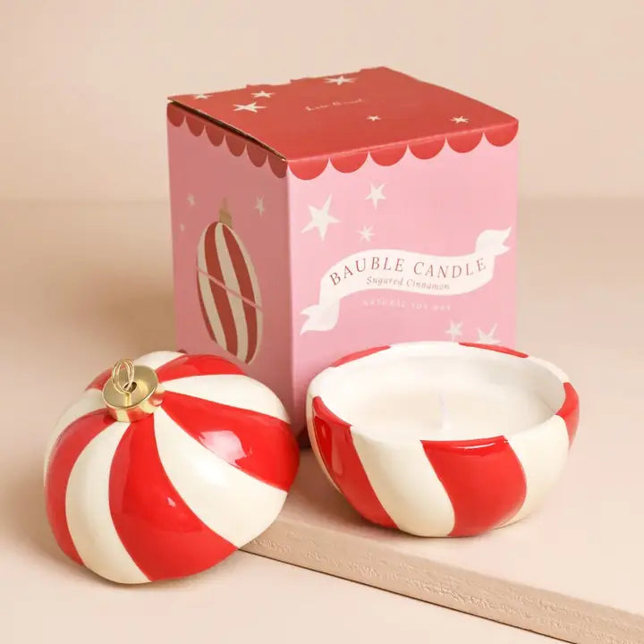 CANDY CANE STRIPE CINNAMON CANDLE