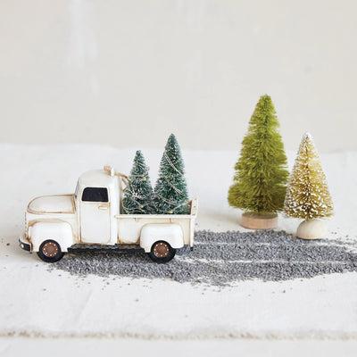TRUCK ORNAMENT WITH TREES AND LED LIGHTS