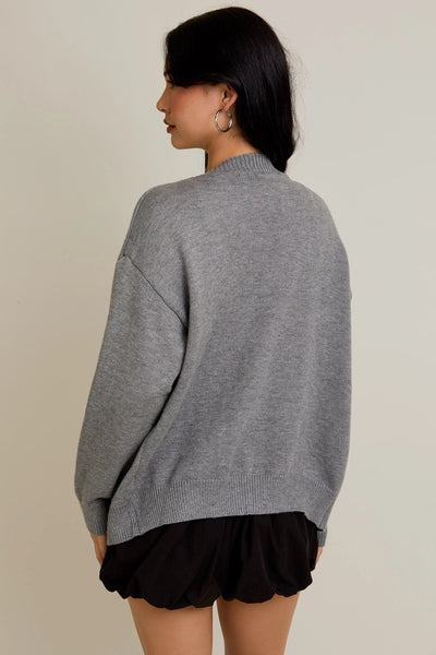 OVERSIZED GREY SWEATER CARDIGAN